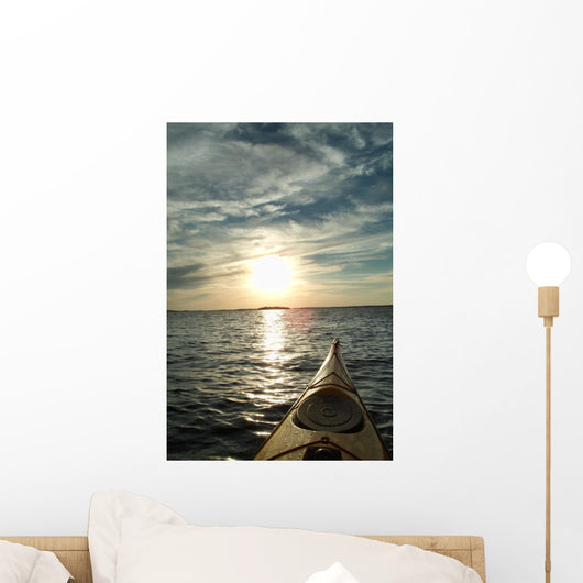 Kayaking into Sunset Wall Decal