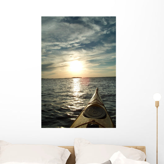 Kayaking into Sunset Wall Decal
