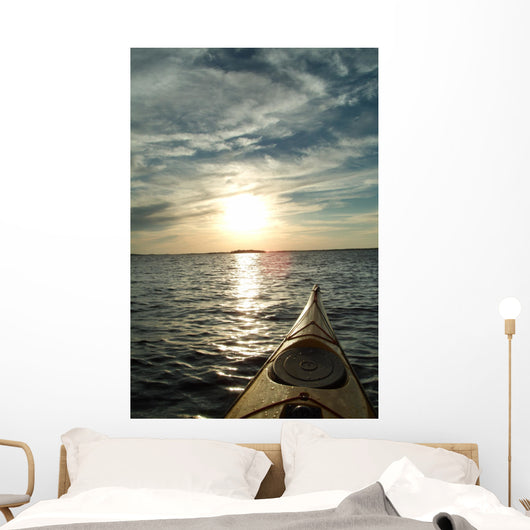 Kayaking into Sunset Wall Decal
