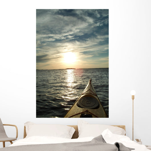 Kayaking into Sunset Wall Decal
