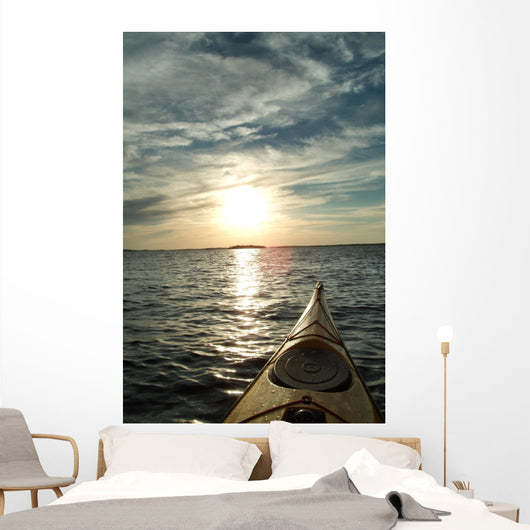 Kayaking into Sunset Wall Decal