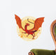Red Western Dragon Wall Decal