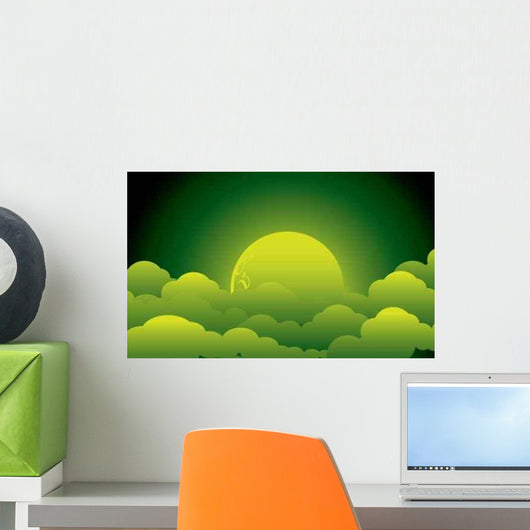 Green Moon Wall Decal