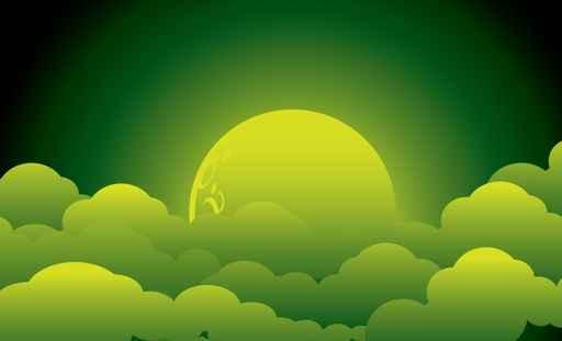 Green Moon Wall Decal
