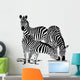 Three Zebras Drink Water Wall Decal
