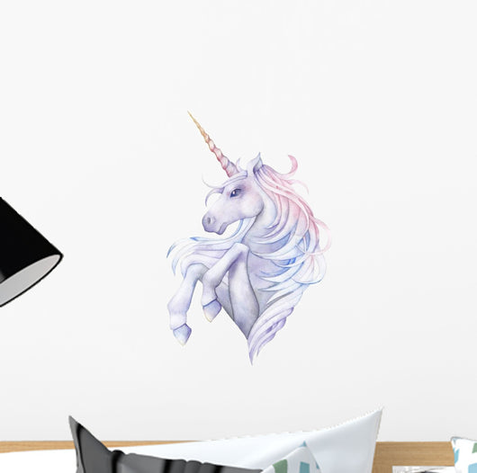 Cute Pastel Watercolor Unicorn Wall Decal