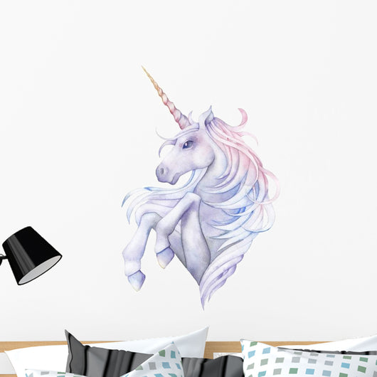 Cute Pastel Watercolor Unicorn Wall Decal