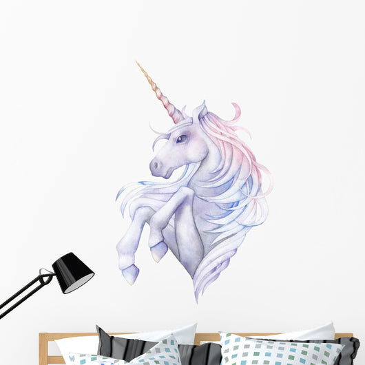 Cute Pastel Watercolor Unicorn Wall Decal