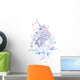 Cute Cloudy Watercolor Unicorn Wall Decal