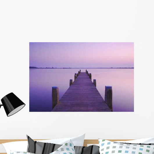 Blue Sunset with Jetty Wall Decal