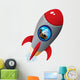 Cartoon Dog Astronaut Spaceship Wall Decal