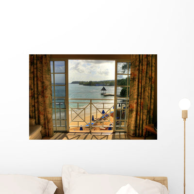 Beach Montego Bay Jamaica Wall Decal shown on a wall