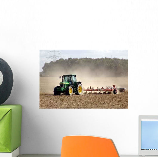 Field Work-tractor with Plug Wall Decal