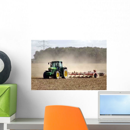Field Work-tractor with Plug Wall Decal