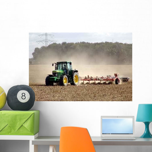 Field Work-tractor with Plug Wall Decal