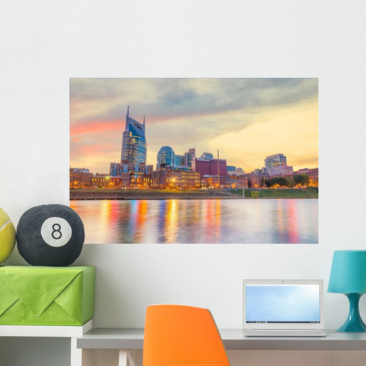 Nashville Tennessee Downtown Evening Skyline Wall Decal