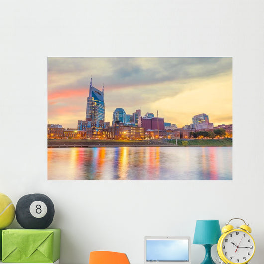 Nashville Tennessee Downtown Evening Skyline Wall Decal