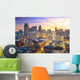 Aerial Downtown Detroit Twilight Wall Decal