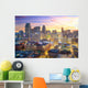 Aerial Downtown Detroit Twilight Wall Decal