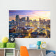 Aerial Downtown Detroit Twilight Wall Decal