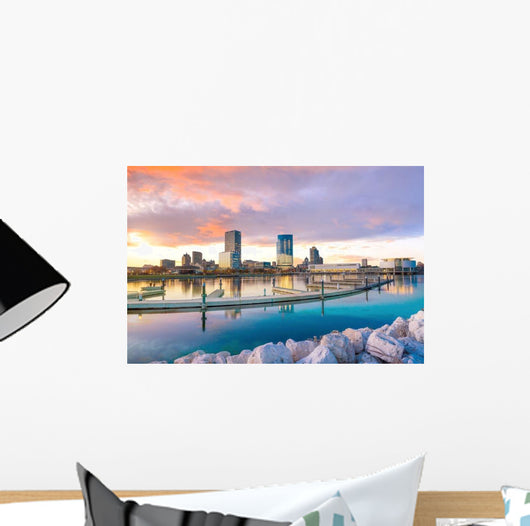 Milwaukee Evening Skyline Wall Decal