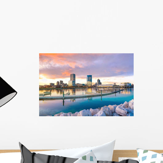 Milwaukee Evening Skyline Wall Decal