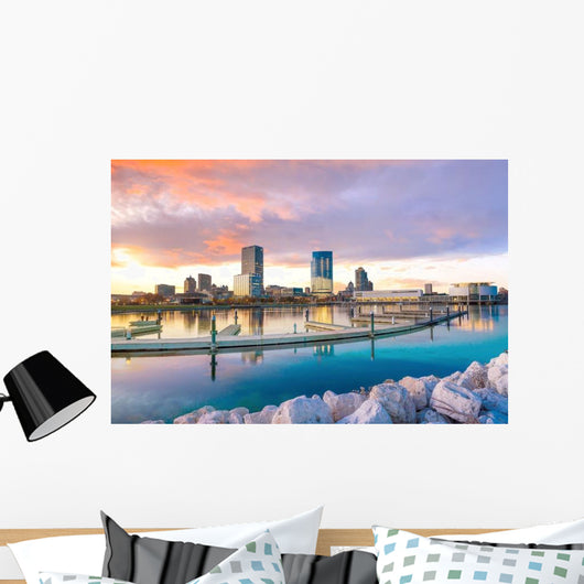 Milwaukee Evening Skyline Wall Decal