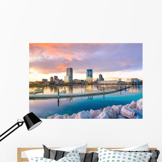 Milwaukee Evening Skyline Wall Decal