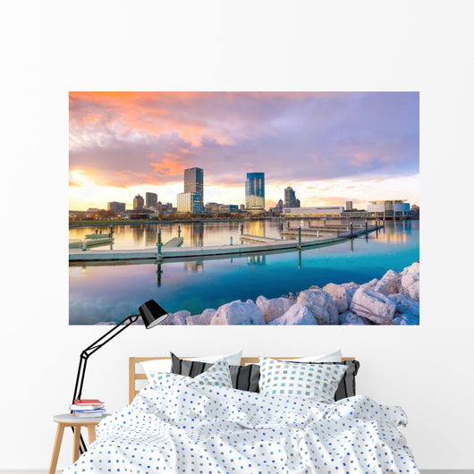 Milwaukee Evening Skyline Wall Decal