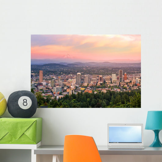 Downtown Portland Oregon Sunset Wall Decal