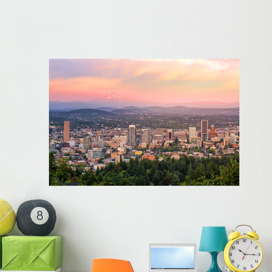 Downtown Portland Oregon Sunset Wall Decal
