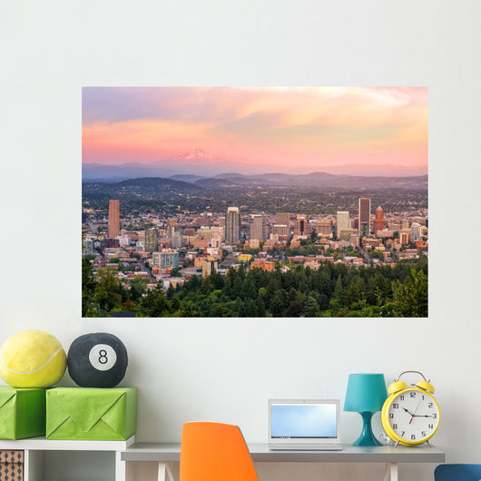 Downtown Portland Oregon Sunset Wall Decal