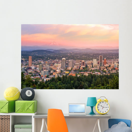 Downtown Portland Oregon Sunset Wall Decal