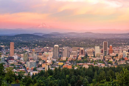 Downtown Portland Oregon Sunset Wall Decal