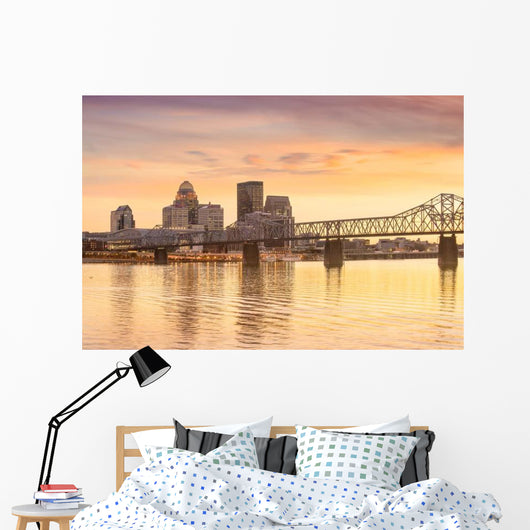 Downtown Louisville Morning Skyline Wall Decal