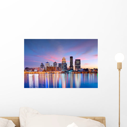 Downtown Louisville Evening Skyline Wall Decal