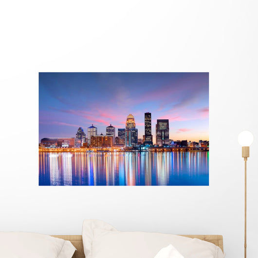 Downtown Louisville Evening Skyline Wall Decal