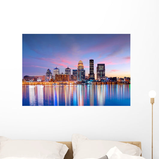 Downtown Louisville Evening Skyline Wall Decal