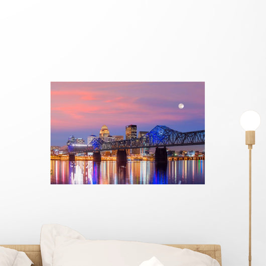 Downtown Louisville Bridge Skyline Wall Decal