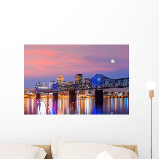 Downtown Louisville Bridge Skyline Wall Decal
