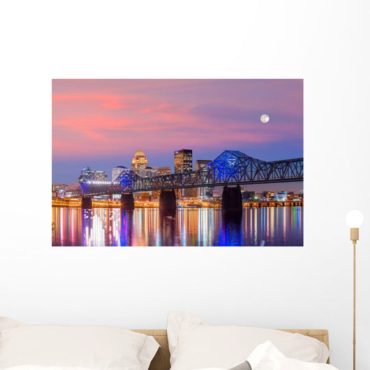 Downtown Louisville Bridge Skyline Wall Decal