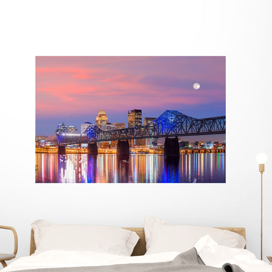 Downtown Louisville Bridge Skyline Wall Decal