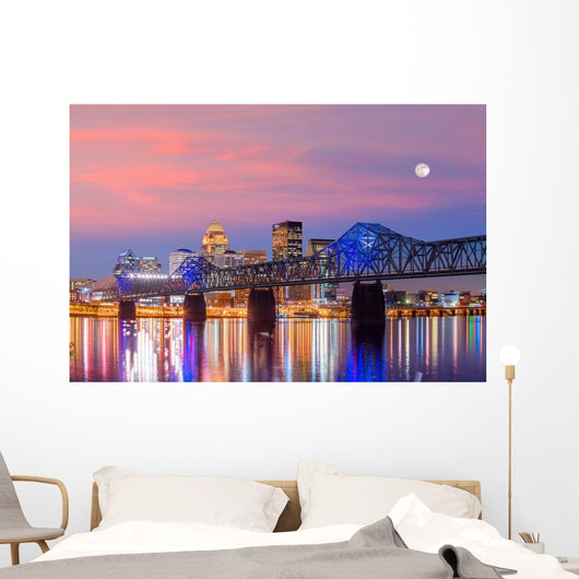 Downtown Louisville Bridge Skyline Wall Decal