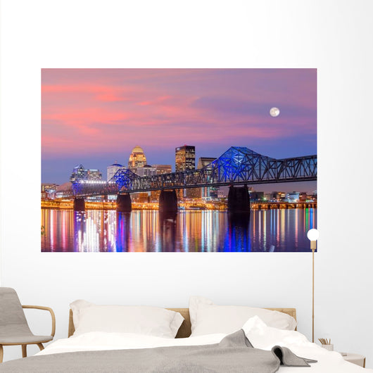 Downtown Louisville Bridge Skyline Wall Decal