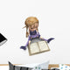 Cute Cartoon Girl Reading Wall Decal