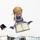 Cute Cartoon Girl Reading Wall Decal
