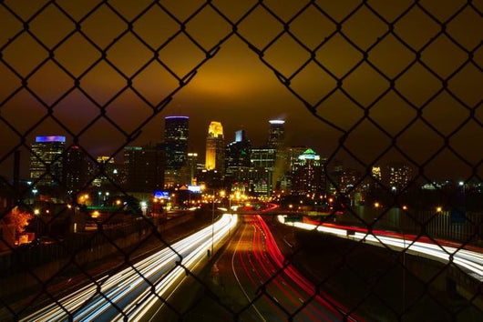 Minneapolis Skyline at Night Wall Decal