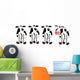 Four Silly Cows Wall Decal Sticker Set Panoramic Wall Decal