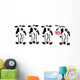 Four Silly Cows Wall Decal Sticker Set Panoramic Wall Decal