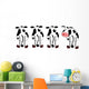 Four Silly Cows Wall Decal Sticker Set Panoramic Wall Decal
